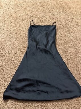 Abercrombie & Fitch Black Satin Mini Slip Dress